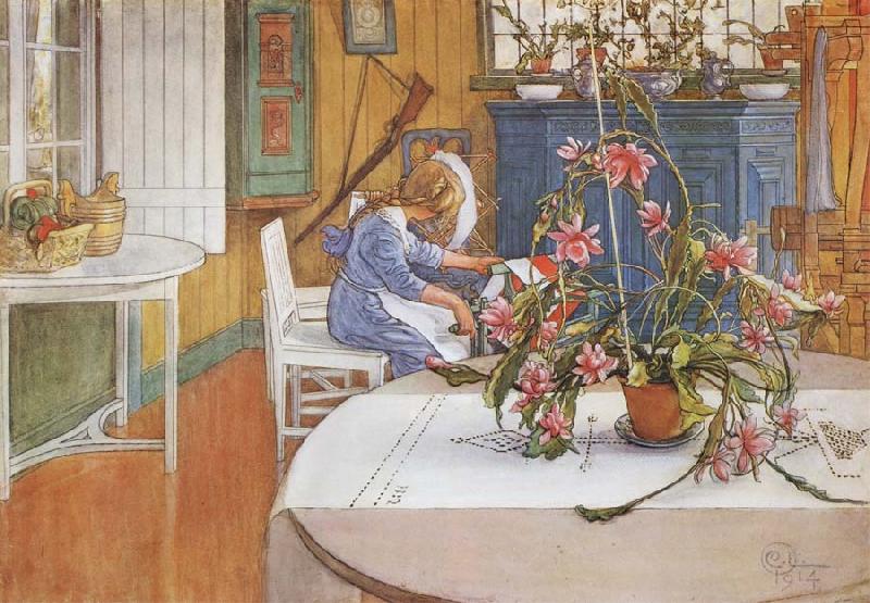 Carl Larsson interior with Cactus